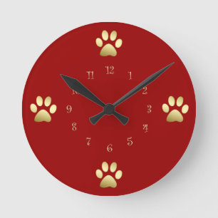 Horloge murale des pattes de chien classique