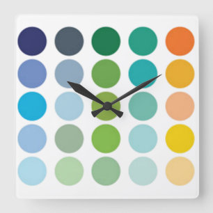 Horloge murale des points de couleur