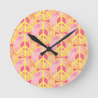 Horloge murale des signes de paix de corail, 8 pou