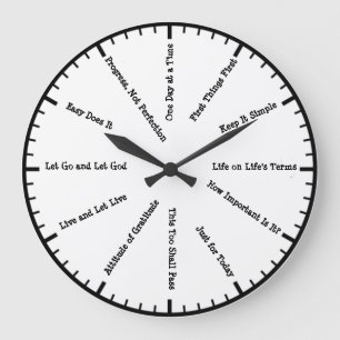 Horloge murale des slogans de sobriété en 12 étape