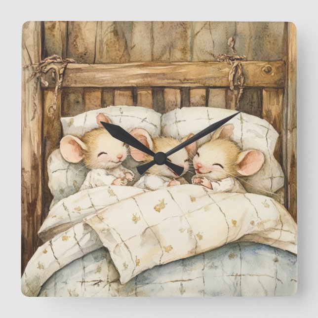 Horloge murale des souris au moment du coucher (Recto)