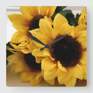 Horloge murale des tournesols jaunes