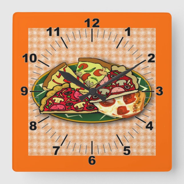 Horloge murale des tranches de pizza (Recto)