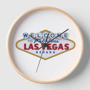horloge murale design cool bienvenue à las vegas