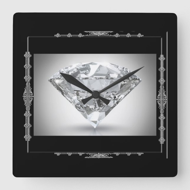 Horloge murale/diamant carrés (Recto)