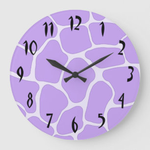 Horloge murale d'impression de la Girafe Lavande