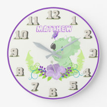 Horloge murale dinosaure jurassique bébé Stoneage