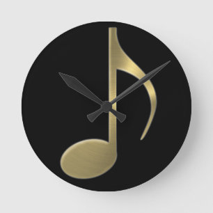 Horloge murale d'or de note de musique