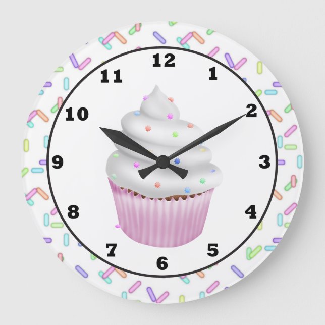 Horloge murale douce arrosée de petit gâteau de (Recto)