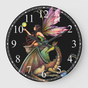 Horloge murale Dragon's Orbs gothique fée dragon