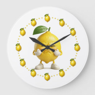 Horloge murale drôle citron aigre Kit de citron