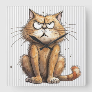 Horloge murale drôle de chat