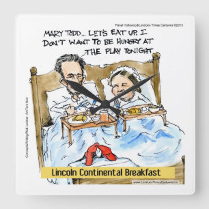 Horloge murale drôle de petit déjeuner avec Lincol