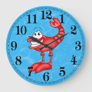 Horloge murale drôle de poissons de homard
