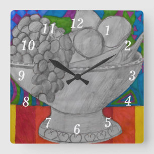 Horloge murale du bol de fruits festifs