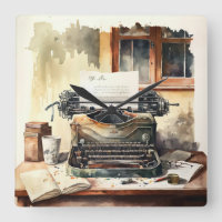 Horloge murale du bureau de la machine à écrire vi