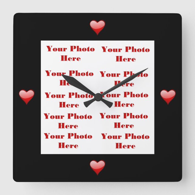 Horloge murale du cadre photo Coeur (Recto)