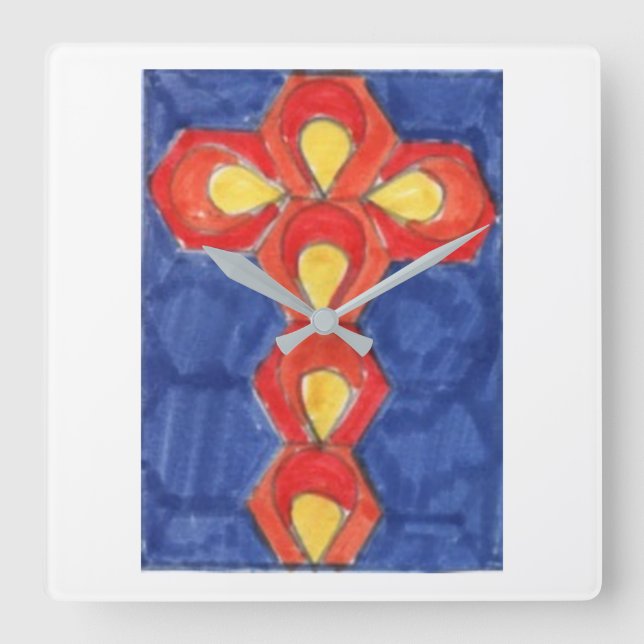 Horloge murale du Carré Cross Motif (Recto)