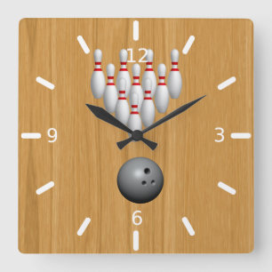 Horloge murale du carré de Bowling