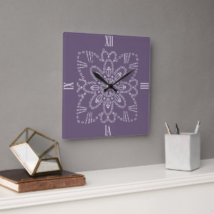 Horloge murale du Carré de graphique à crochet pou