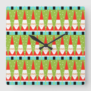 Horloge murale du Carré Père Noël géométrique