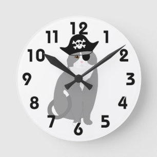 Horloge murale du chat pirate