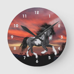 Horloge murale du Cheval de Peinture sauvage