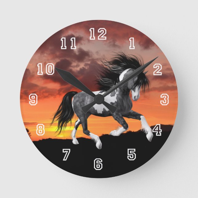 Horloge murale du Cheval de Peinture sauvage (Recto)
