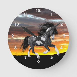Horloge murale du Cheval de Peinture sauvage