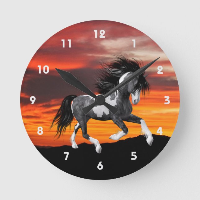 Horloge murale du Cheval de Peinture sauvage (Recto)