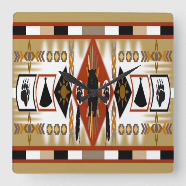 Horloge murale du clan d'ours amérindien (Recto)