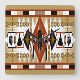 Horloge murale du clan d'ours amérindien