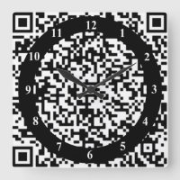 Horloge murale du code QR - Bac d'art et blanc