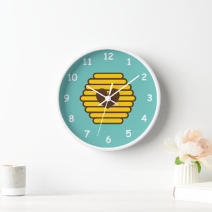 Horloge murale du dessin de nid d'abeille