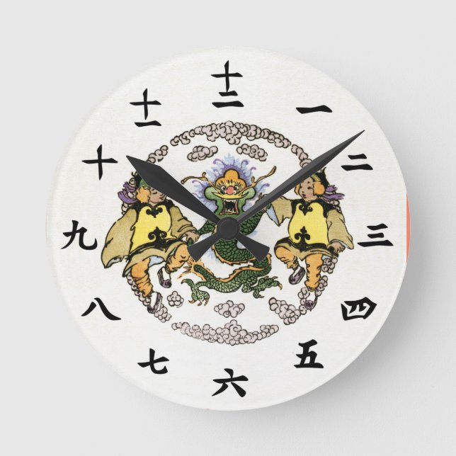 Horloge murale du dragon japonais, amusant dans le (Recto)