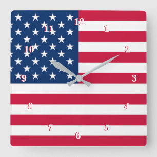 Horloge murale du drapeau américain Patriotique