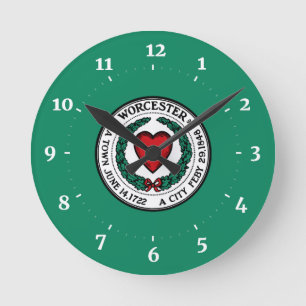 Horloge murale du drapeau de Worcester, Massachuse