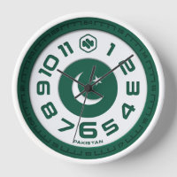 Horloge murale du drapeau pakistanais