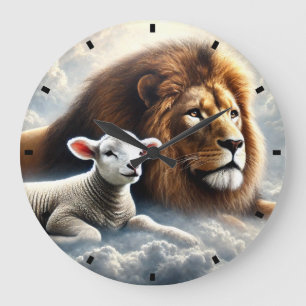 Horloge murale du lion et de l'agneau