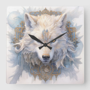 Horloge murale du loup mystique