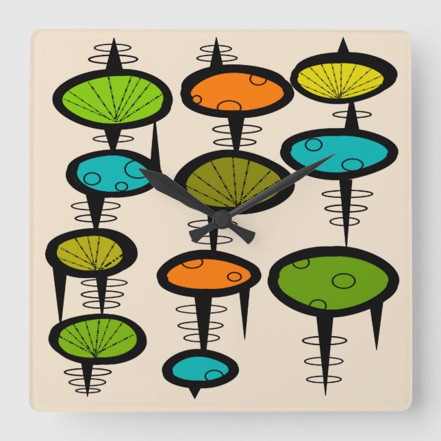 Horloge murale du milieu du siècle de l'espace (Recto)