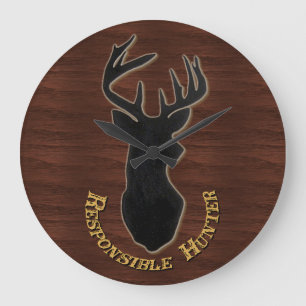 Horloge murale du Motif de cerf chasseur responsab