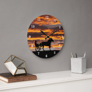 Horloge murale du nombre de chevaux de Trot standa