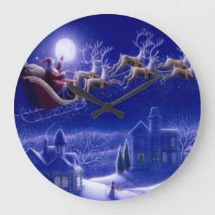 Horloge murale du Père Noël et de son traîneau