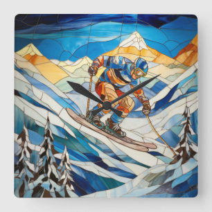 Horloge murale du ski alpin