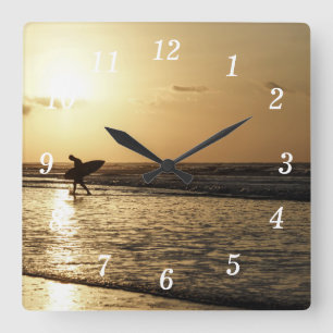 Horloge murale du surfeur du matin