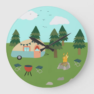 Horloge murale du temps de camping