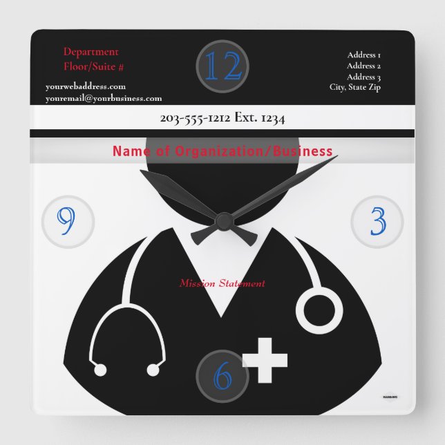 Horloge murale du thème Médicale HAMbyWG (Recto)