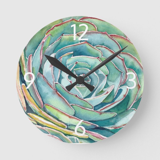 Horloge murale Echeveria bleue (Recto)