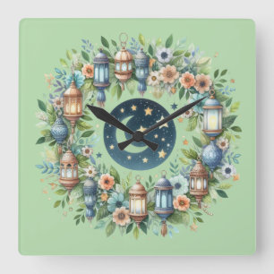 Horloge murale - Eid Moubarak Couronne Horloge mur
